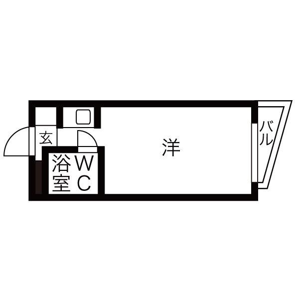 プレスイン西笠寺(ワンルーム/1階)の間取り写真