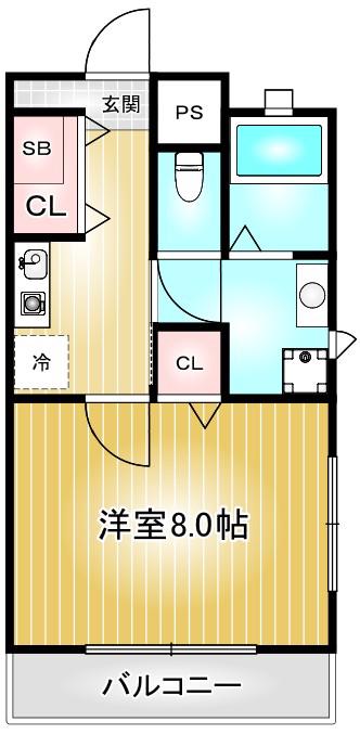レジデンス千代田(1K/3階)の間取り写真