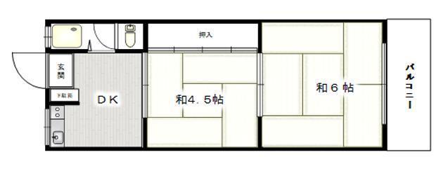 みゆき苑(2DK/2階)の間取り写真