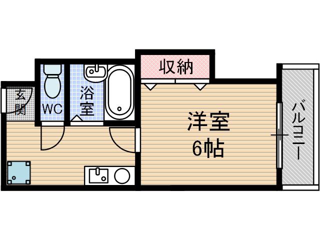 中村10番館(1K/2階)の間取り写真