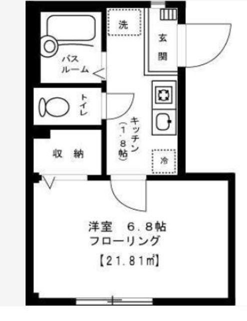 ローズガーデン(1K/2階)の間取り写真