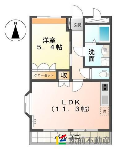 エトワールエデンM(1LDK/2階)の間取り写真