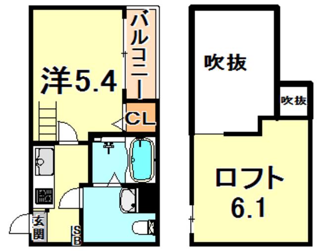 LOFT OG(1K/1階)の間取り写真