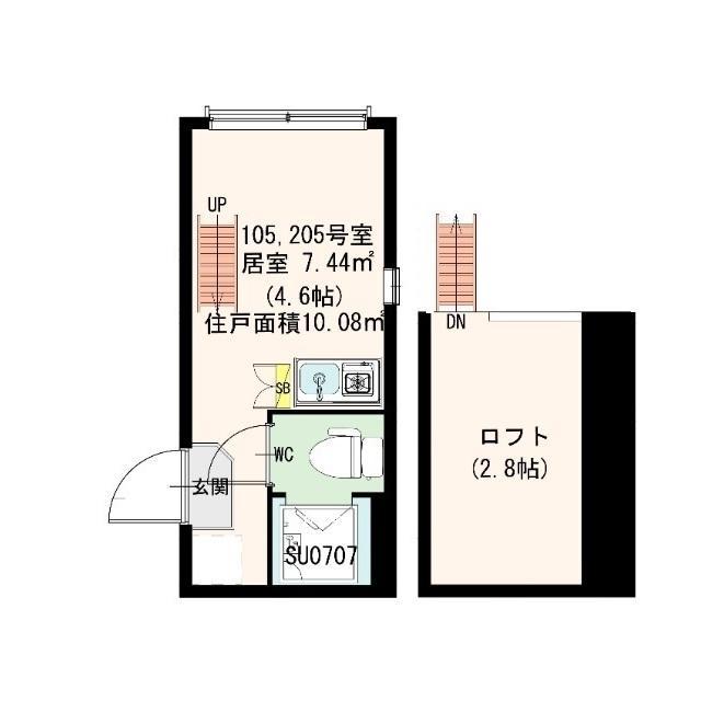 STAGE南台(ワンルーム/2階)の間取り写真