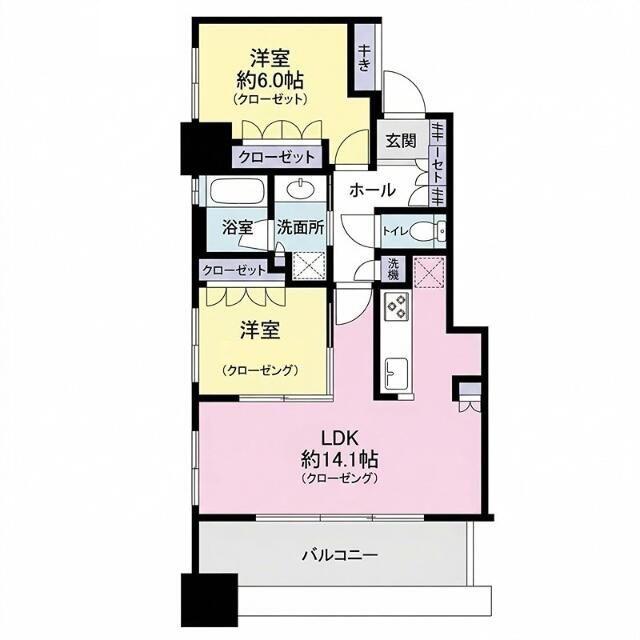 シティタワー池袋(2LDK/3階)の間取り写真