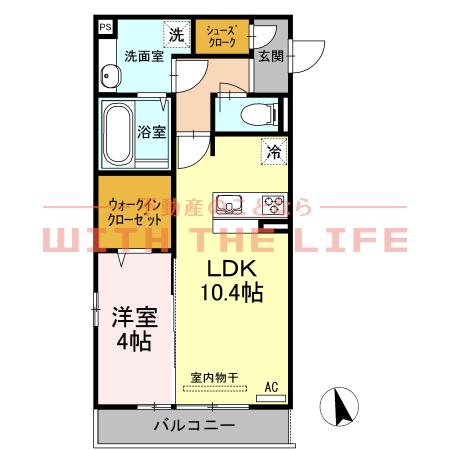 ARIA(1LDK/2階)の間取り写真