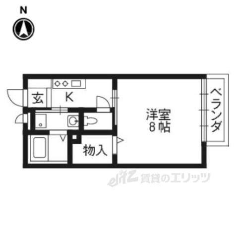 RETOUR寺町(1K/1階)の間取り写真