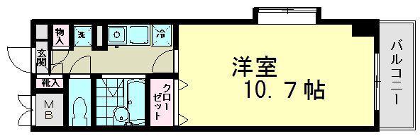GALLERIA東船橋(1K/4階)の間取り写真