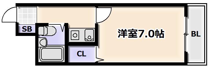 モンシェリー(1K/3階)の間取り写真