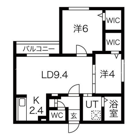 レガリア美園(2LDK/4階)の間取り写真