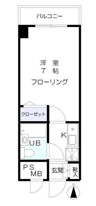 朝日八王子マンション(1K/11階)の間取り写真