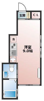 VILLA SECONDI(ワンルーム/2階)の間取り写真