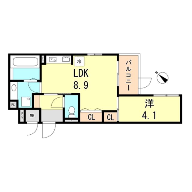 SHINKOBE COLN(1LDK/3階)の間取り写真