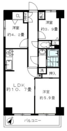 ハル菊名1(3LDK/2階)の間取り写真