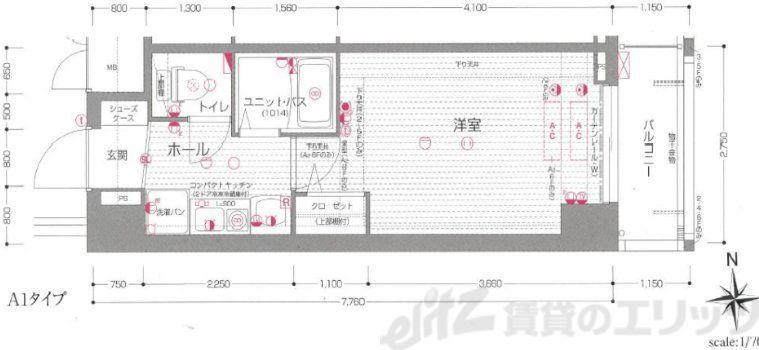 ラナップスクエア同心II(1K/10階)の間取り写真