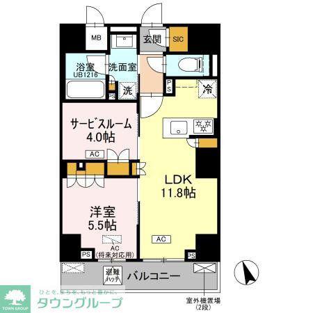 リーラ品川戸越(1SLDK/4階)の間取り写真