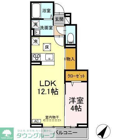 カンパーニュ(1LDK/1階)の間取り写真