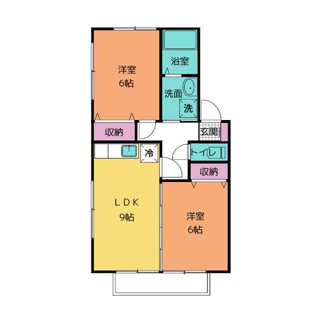 セジュール萩(2LDK/1階)の間取り写真