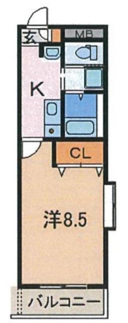 Sコート新橋(1K/4階)の間取り写真