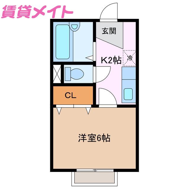 メゾン アイリス(1K/1階)の間取り写真
