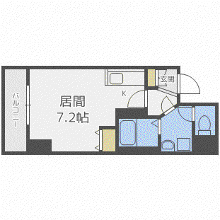 アルファスクエア北15条(1K/14階)の間取り写真