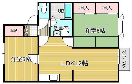 シャンブル桜木C棟(2LDK/1階)の間取り写真