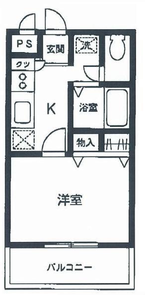 グローリィ湘南(1K/3階)の間取り写真