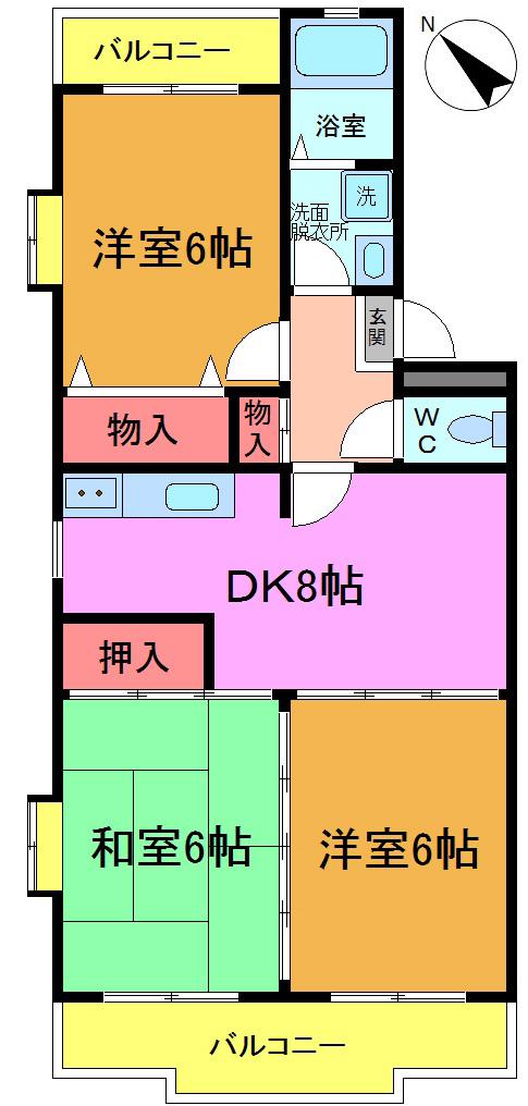 メゾン・シーウィンド(3DK/2階)の間取り写真