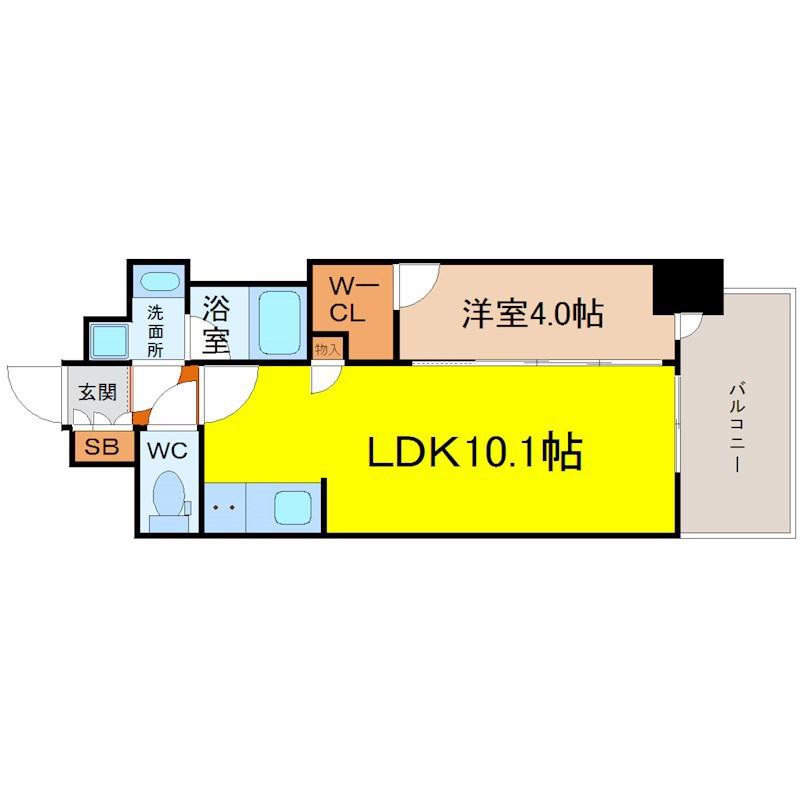 プレサンス ロジェ 車道駅前サウス(1LDK/14階)の間取り写真