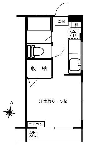 野原ビル(ワンルーム/2階)の間取り写真