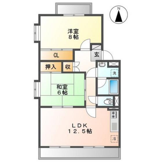 ラフォーレII(2LDK/1階)の間取り写真