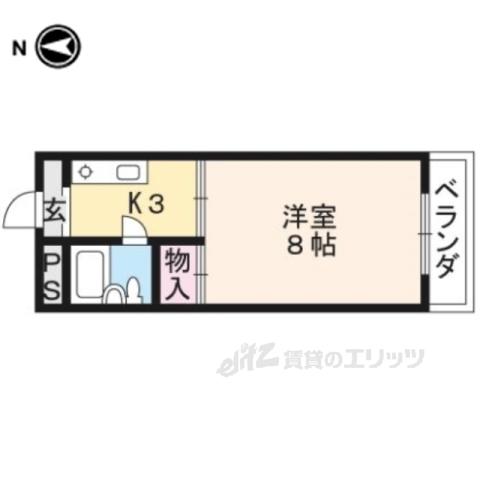 フレンズ墨染(1K/3階)の間取り写真