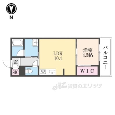 SHAMAISONFORESTA2(1LDK/2階)の間取り写真