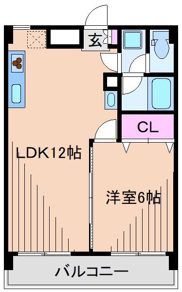 シャングリラオークラ(1LDK/2階)の間取り写真