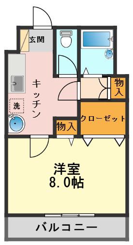 プラザ・ドゥ・カステリオ(1K/3階)の間取り写真