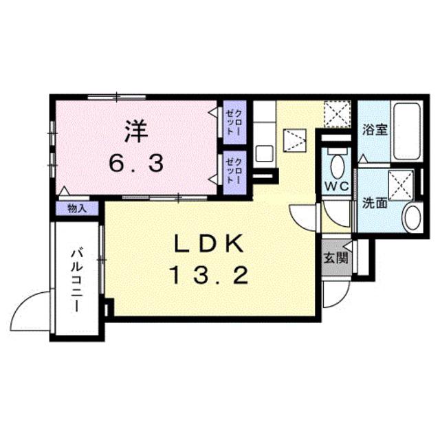 サニーレジデンス高槻本町(1LDK/2階)の間取り写真