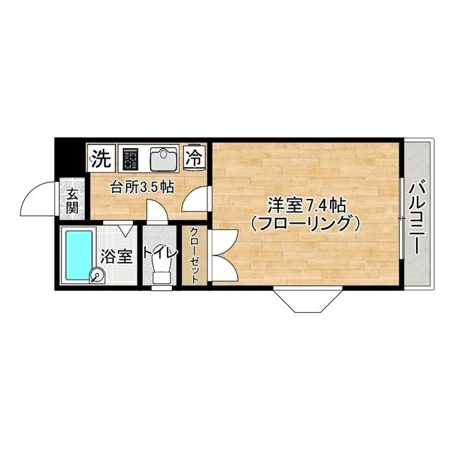 KハイツI・II(1K/1階)の間取り写真