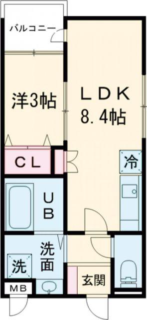 エレガンス藤井寺(1LDK/3階)の間取り写真