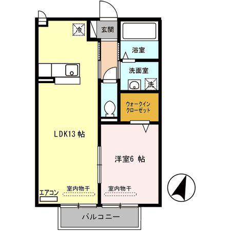 オークガーデンM(1LDK/2階)の間取り写真