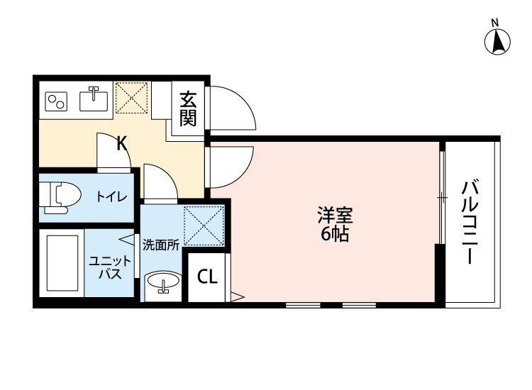 南生田7丁目アパート(1K/2階)の間取り写真