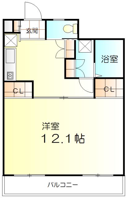 グリーンヒルズ(1K/3階)の間取り写真