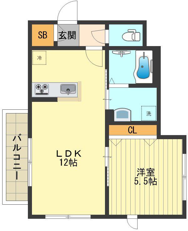 ドエル99(1LDK/1階)の間取り写真
