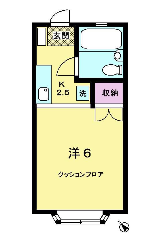 ピエタテール(1K/1階)の間取り写真