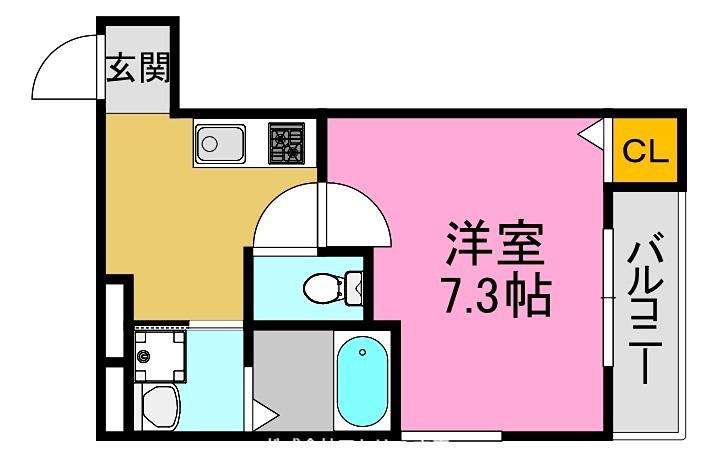 フジパレス長田ノース(1K/1階)の間取り写真