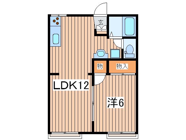 クレフォートときわA棟(1LDK/2階)の間取り写真