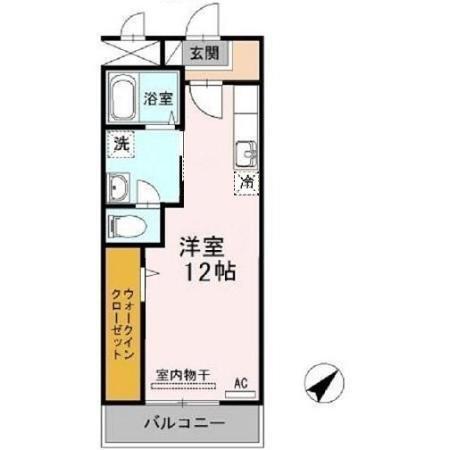 クレール静(ワンルーム/1階)の間取り写真