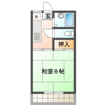 グリーンハイツ永井川A(1K/2階)の間取り写真
