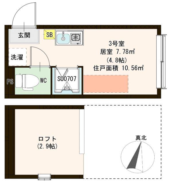 パルランド荻窪(ワンルーム/1階)の間取り写真