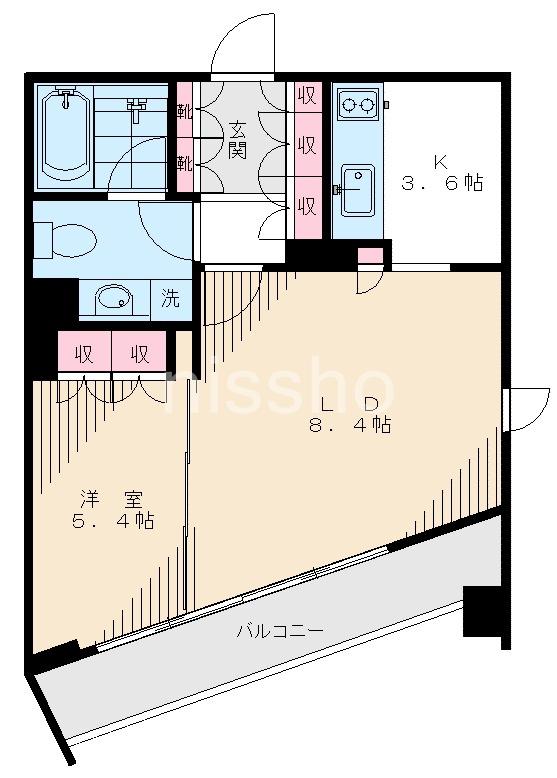 ラヴォーグ南青山(1LDK/6階)の間取り写真