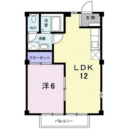 サンハイツ森(1LDK/1階)の間取り写真